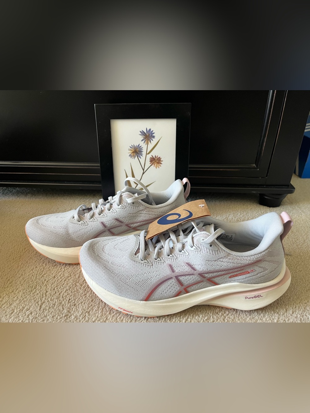 Brand New ASICS GT 2000 13 Women’s Light Gray Running Shoes with Rose Accents